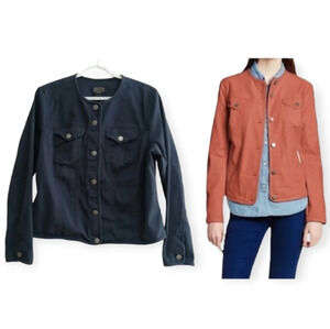 Pendleton Cotton Twill Laguna Utility Button Up Navy Jacket Military Style Large